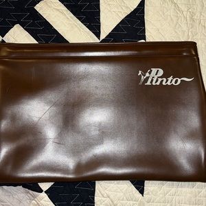1960’s Ford Motor Pinto cat brown vinyl briefcase 17” x 11.5”
